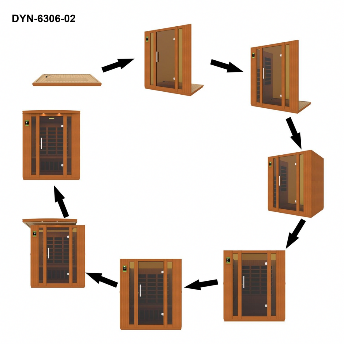 Dynamic "Bellagio" 3-person Low EMF FAR Infrared Sauna - DYN-6306-02
