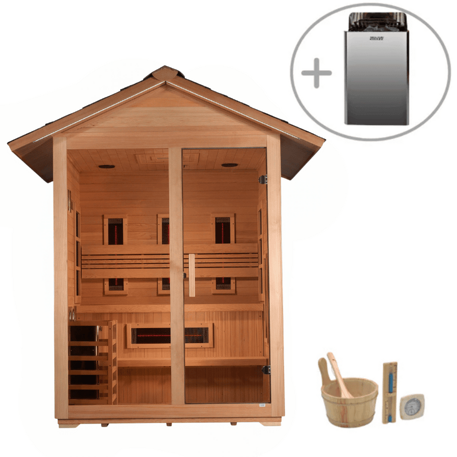 Golden Designs "Carinthia" 3 Person Hybrid Outdoor Sauna GDI-8123-01