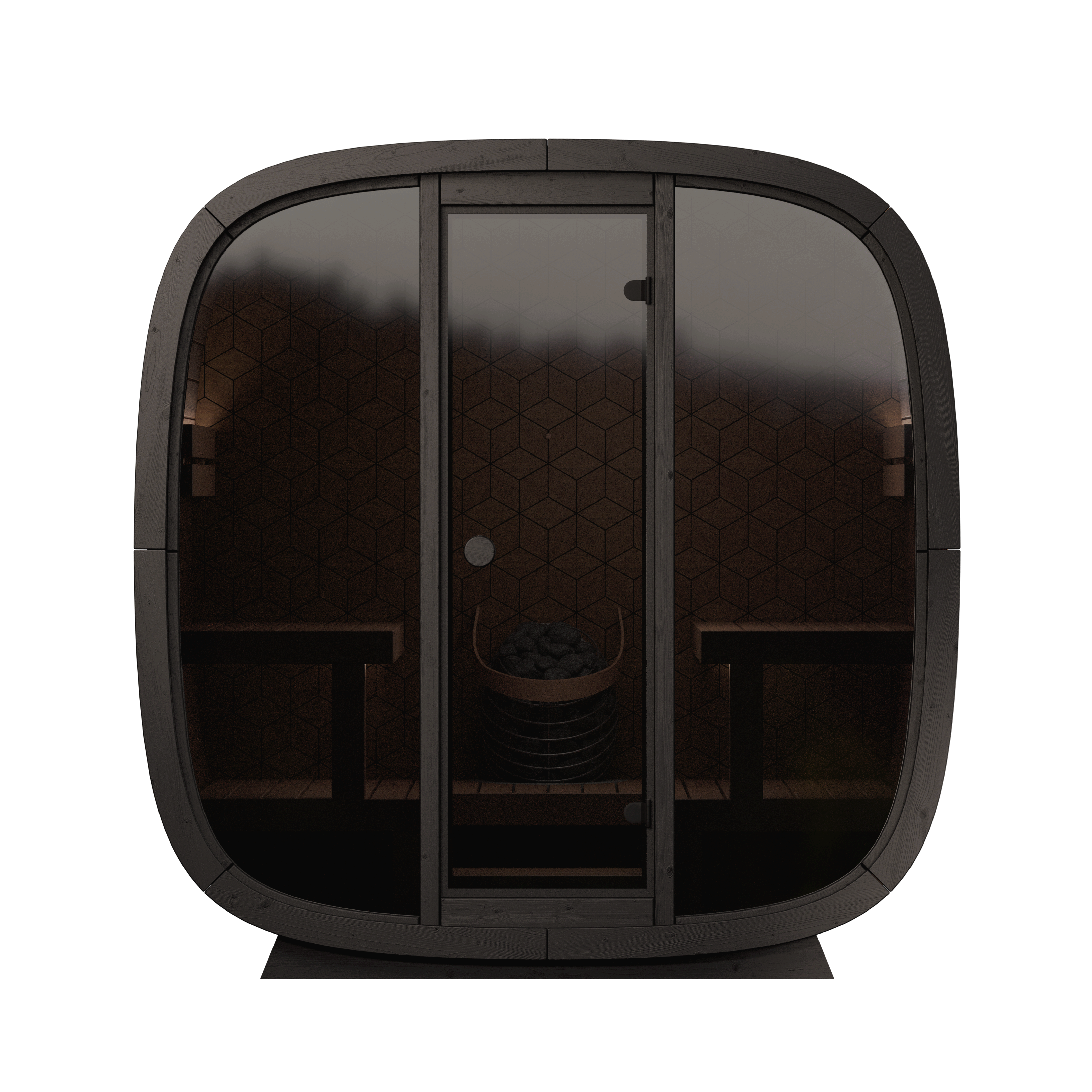 Leil Black Cube Premium 4-Person Outdoor Sauna Kit