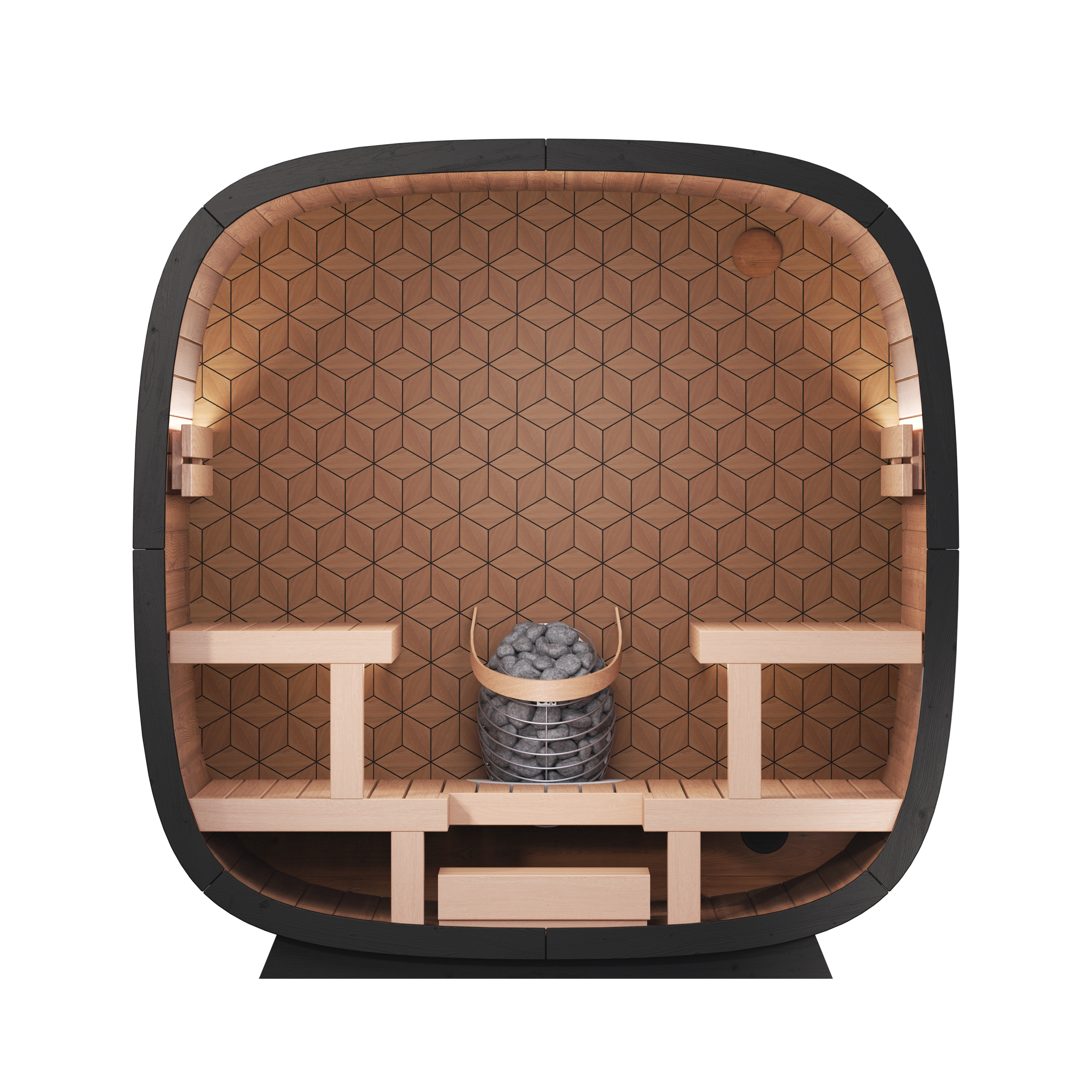 Leil Black Cube Premium 4-Person Outdoor Sauna Kit