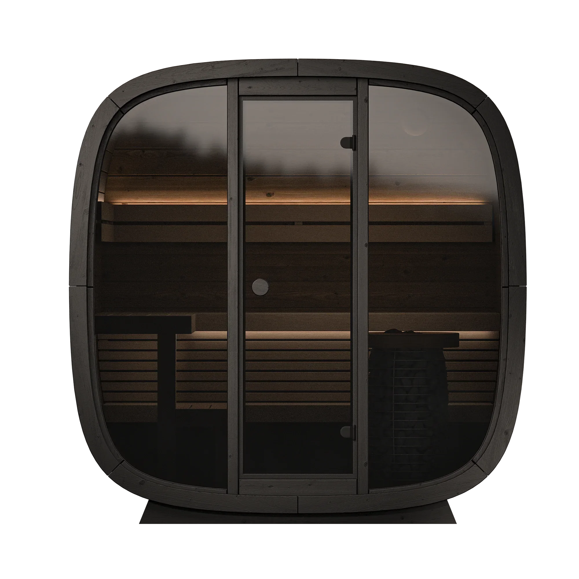 Leil Black Cube Classic 4 Person Outdoor Sauna Kit