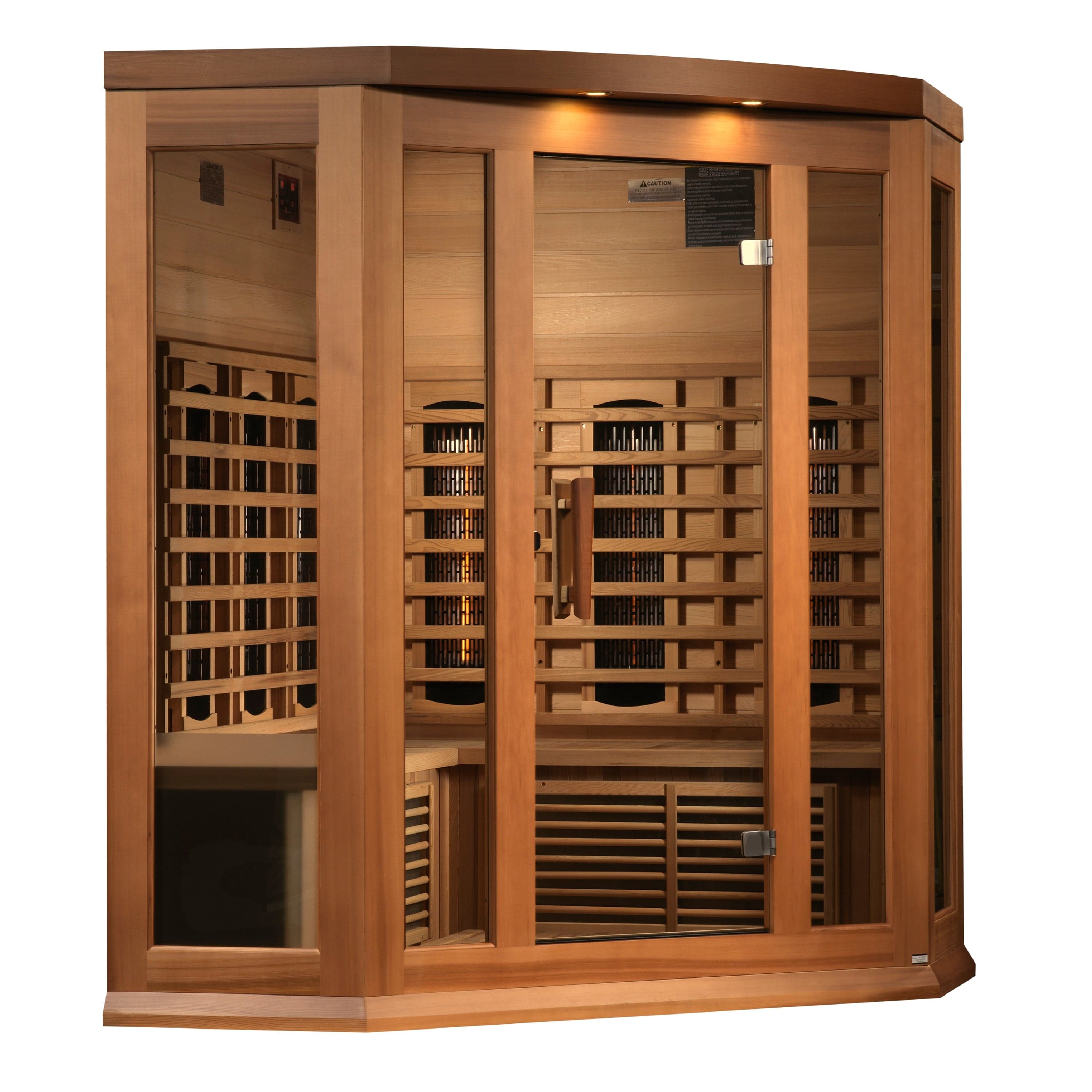 Maxxus 3-Person Corner Full Spectrum  Near Zero EMF FAR Infrared Sauna Canadian Red Cedar MX-M356-01-FS CED