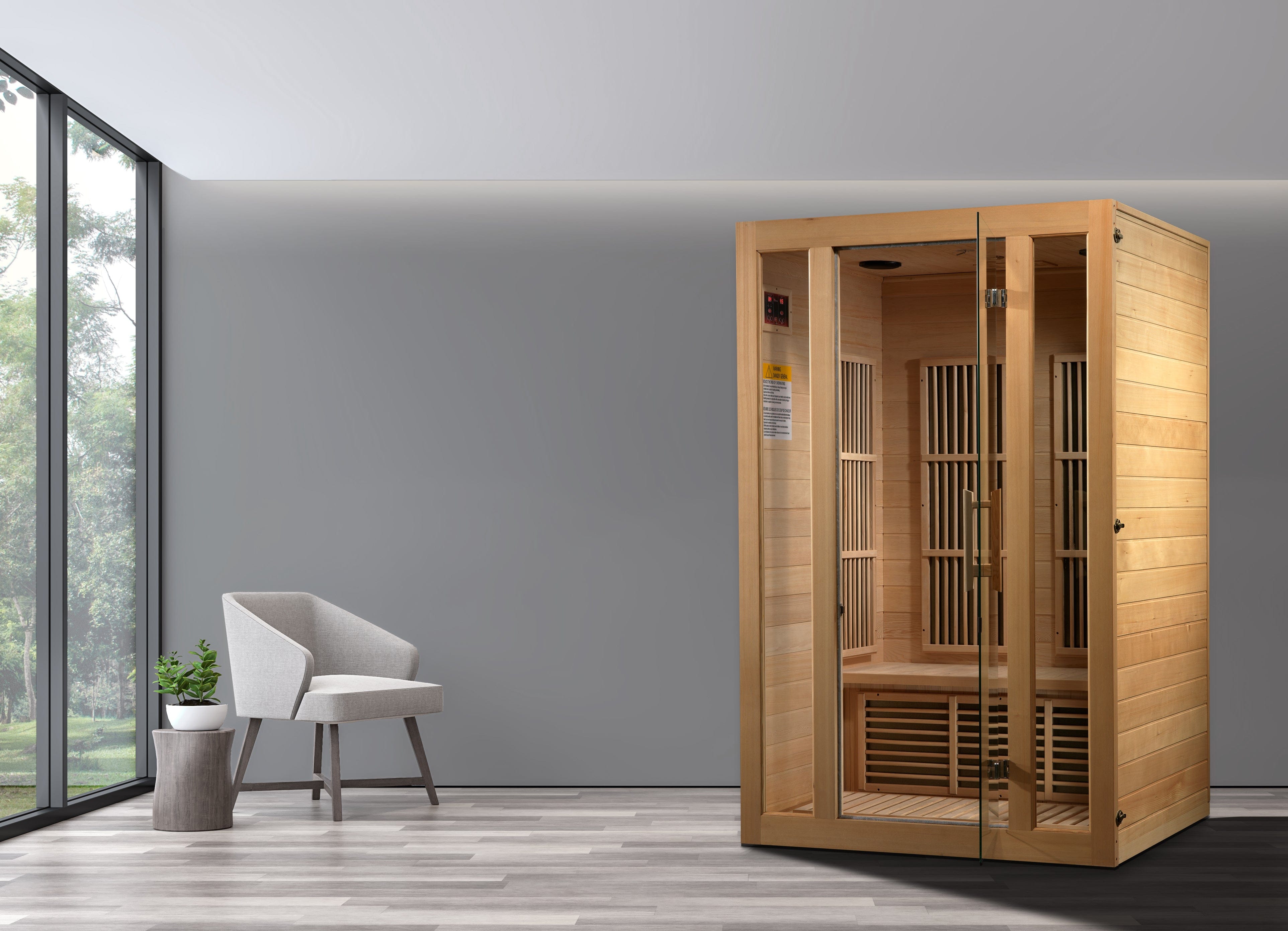 Maxxus "Seattle" 2-Person Low EMF FAR Infrared Sauna  Canadian Hemlock MX-J206-01