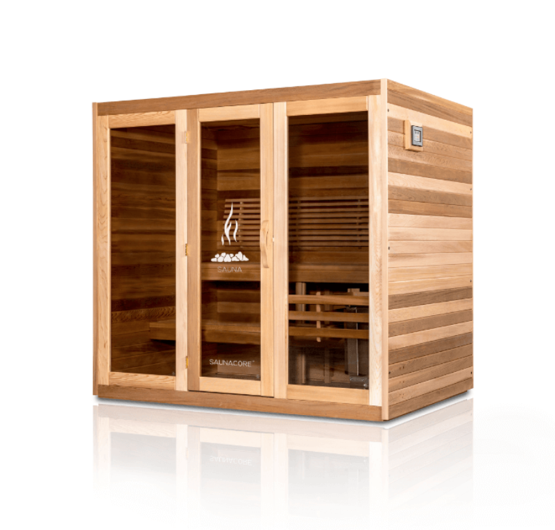 Saunacore Traditional Modular Series Classic Style Sauna - Full Glass Front