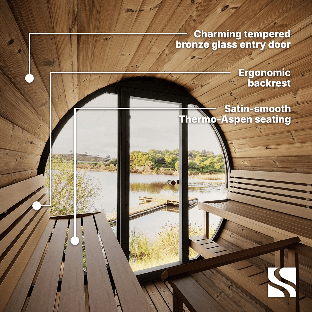 SaunaLife Model EE6G 4 Person Barrel Sauna