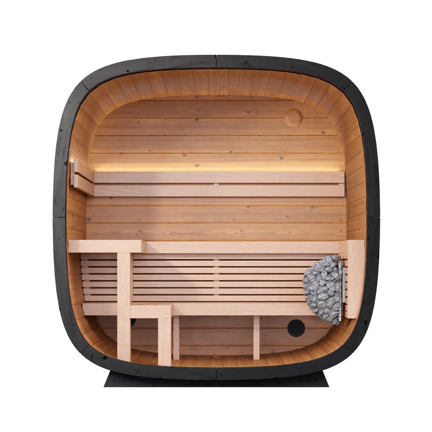 Leil Black Cube Classic 4 Person Outdoor Sauna Kit