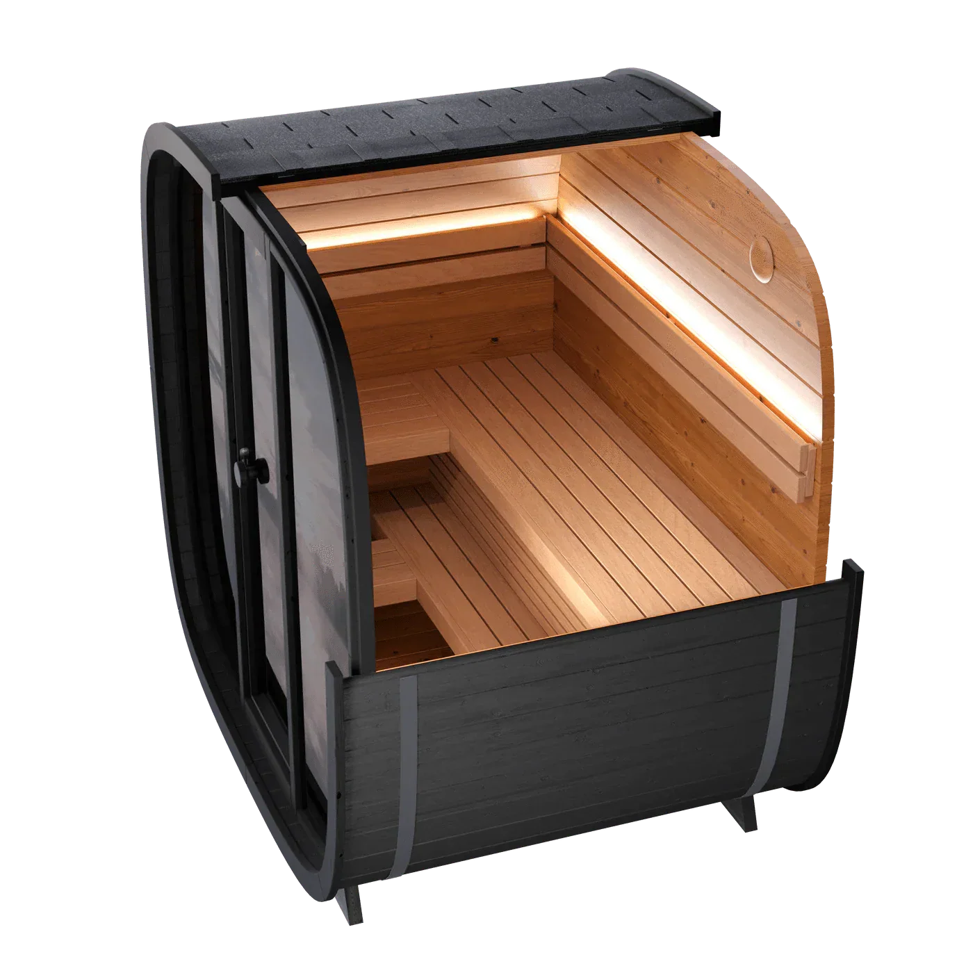 Leil Black Cube Classic 4 Person Outdoor Sauna Kit