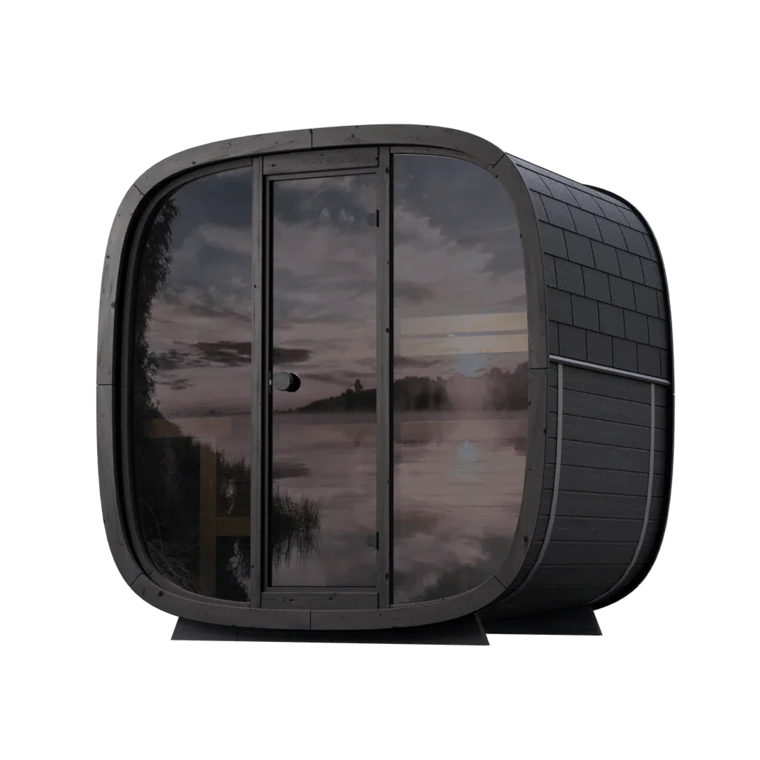 Leil Black Cube Classic 4 Person Outdoor Sauna Kit