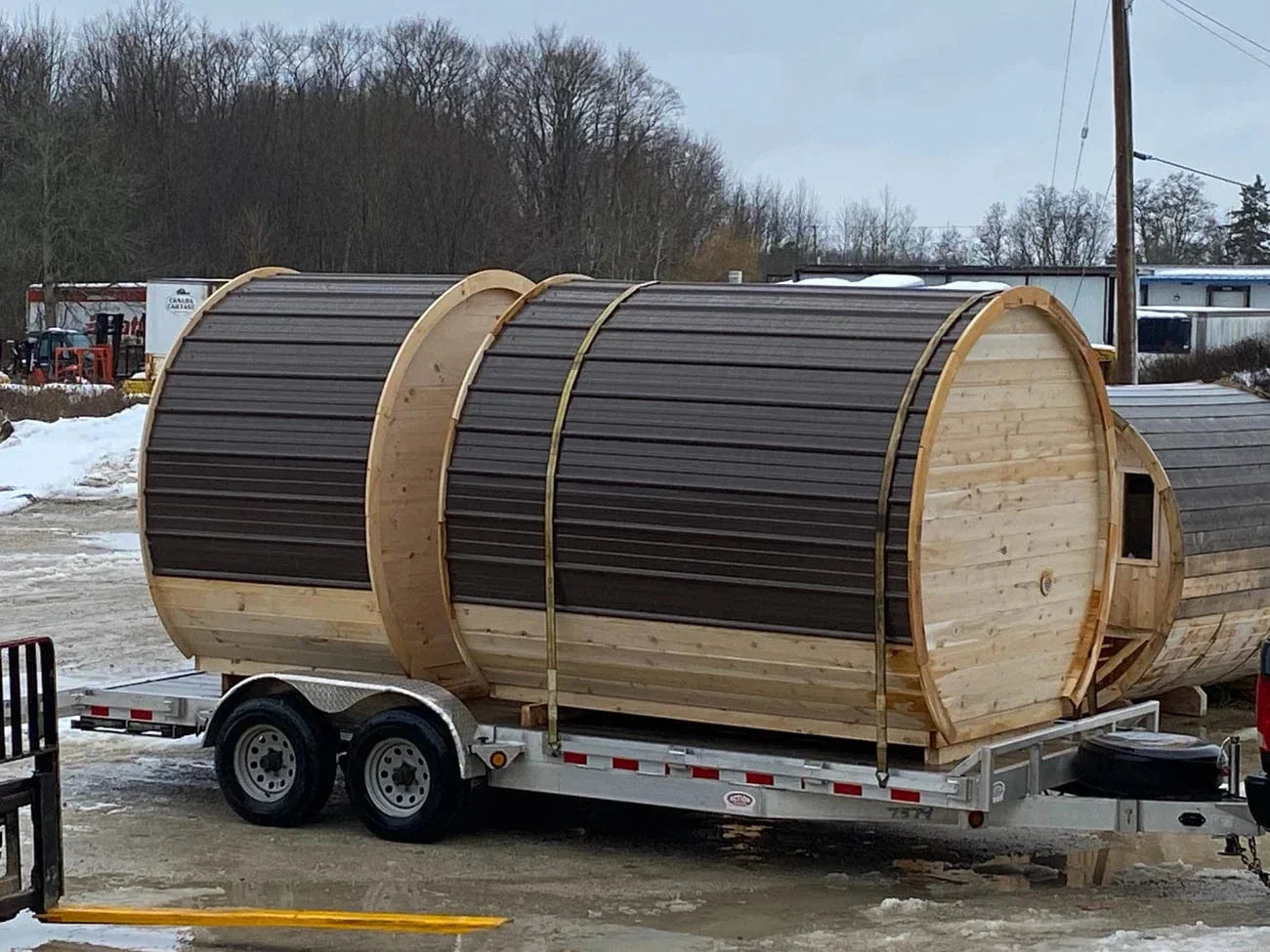 True North Canadian Made 4-6 Person 8' Long Outdoor Traditional Barrel Sauna