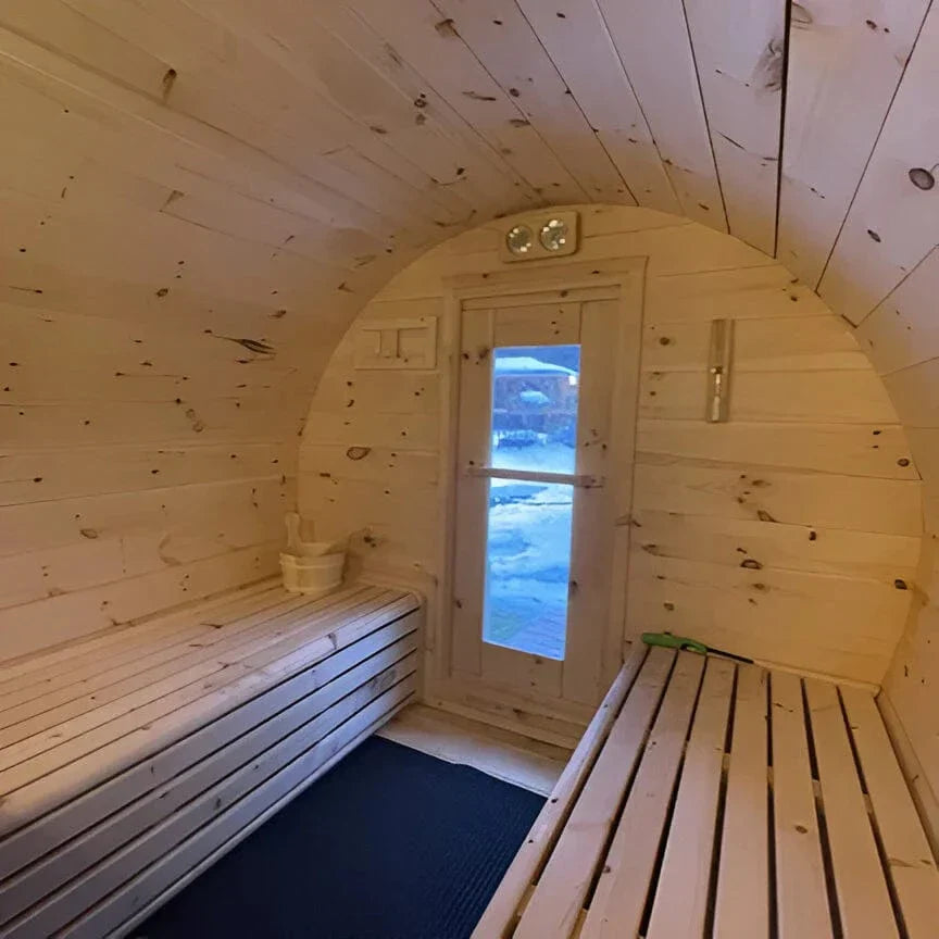 True North Canadian Made 8 Person 10' Long Outdoor Traditional Barrel Sauna