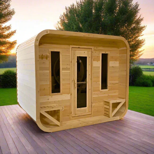 True North Canadian Made Quattro 4-5 Person Outdoor Traditional Cube Sauna